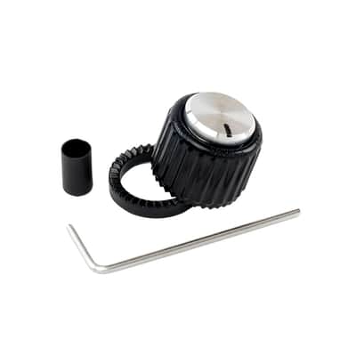 D’Addario Universal Loknob - Large Black & Silver Plastic Knob image 1