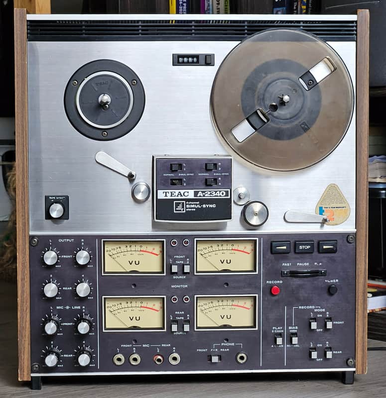 TEAC A-2340S 1/4" 4-Track Reel to Reel Tape Recorder 1970s - Silver image 1