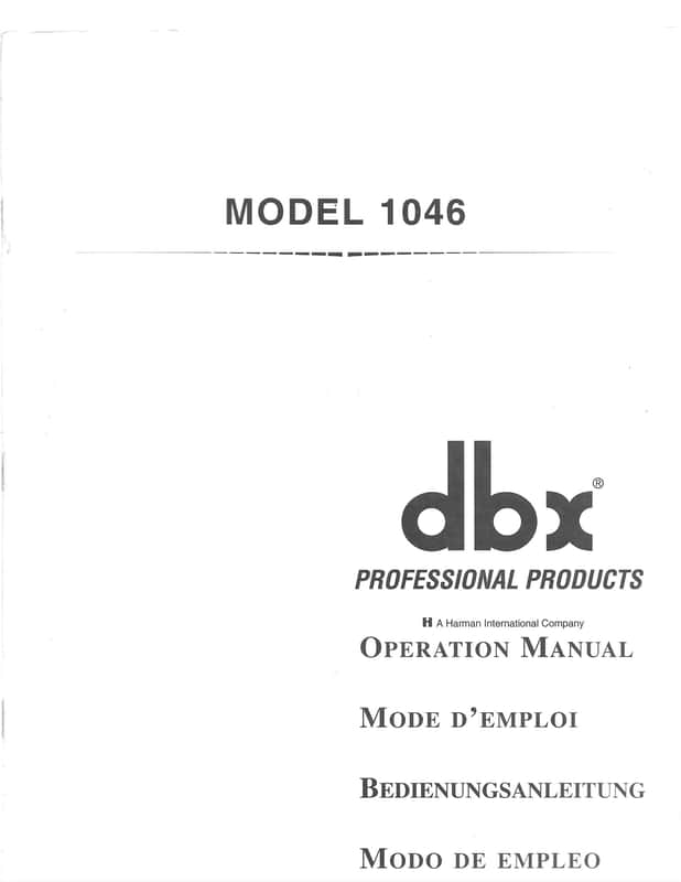 dbx 1046 Quad Compressor/Limiter MANUAL image 1