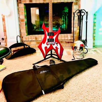BC RICH Kerry King War Tribal Warlock  2004 - Red With Platinum Tribal Bronze Series image 1