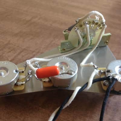 250k Fender Stratocaster Upgrade Wiring Harness Quality Parts CTS Pots CRL 5 Way Switch .022 Orange image 1