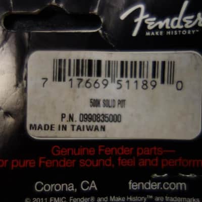 Fender 500K Solid Shaft Potentiometer (Vol. or Tone) image 2