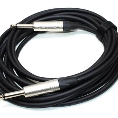 LASE 15 Ft Instrument Cable w/ 2 NEUTRIK NP2X Mono 1/4" Cable Mount Jack Nickel image 2