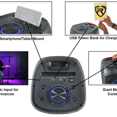 (2) Rockville BASS PARTY 8 Rechargeable Party Speakers w/Bluetooth Wireless Link image 7