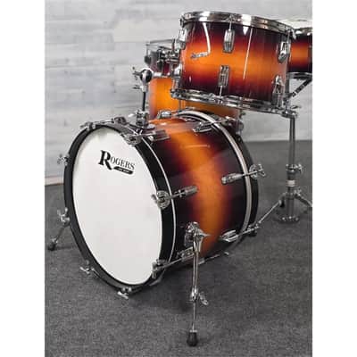Used Rogers Powertone 4pc Drum Set Vintage Sunburst Lacquer - Very Good image 2