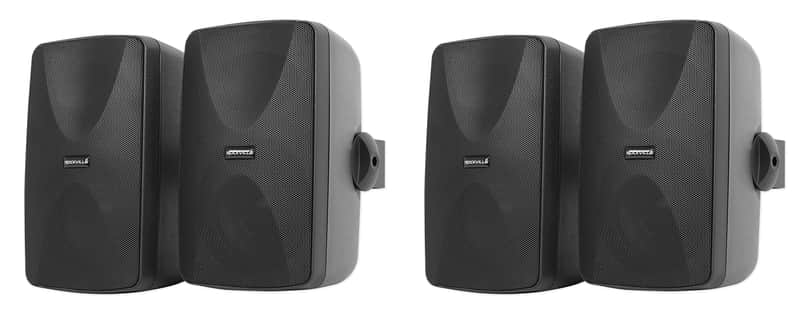 (4) Rockville WET-7020B Black 5.25" Indoor/Outdoor Home Audio Wall Speakers image 1