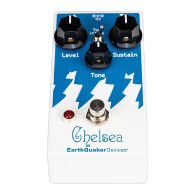 Mint EarthQuaker Devices Chelsea Low End Fuzz Driver Pedal Bundle with 2x Right Angle Patch Cables, 9V Power Adapter, 12x Guitar Picks & Polishing Cloth – Bass-Optimized Distortion with Massive Low End image 2