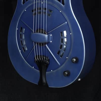Preowned National ResoRocket Steel Satin Navy Blue w/ Lollar P90 image 2