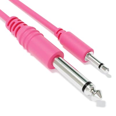 ExcelValley [Pink | 200 cm - 78.74"] 1-Pack - Mono Patch Cables - TS 3.5mm 1/8" to 6.35mm 1/4" Eurorack Synth CV Gate image 4