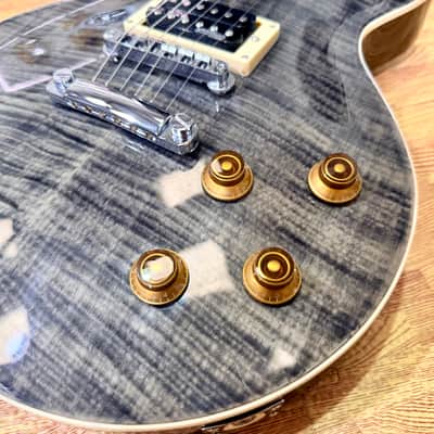 🔥MINT🔥 Vintage V100T BK ReIssued Series Electric Guitar~ Flamed Thru Black LP! image 5