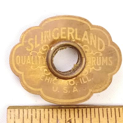 Slingerland Brass Cloud Badge Radio King Snare/Bass Drum Vintage 40s +OG Grommet image 1