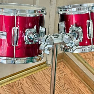 Vintage Yamaha 5000 series 8" and 10" Rack Tom Drum Set w/ Stand Metallic Red image 5