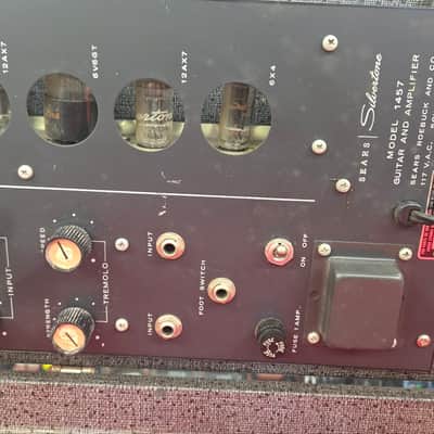 Silvertone 1457 Guitar and Amplifier 1965 - Red Sparkel image 13
