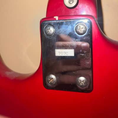 1980s Memphis A2TR ¾ Electric Guitar Red Made in Korea 24 inch scale image 6