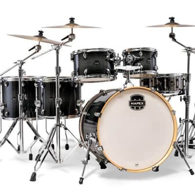 Mapex AR628SFUV Armory Studioease Fast Shell Pack, 22" Bass Drum, Black Onyx Burst image 1