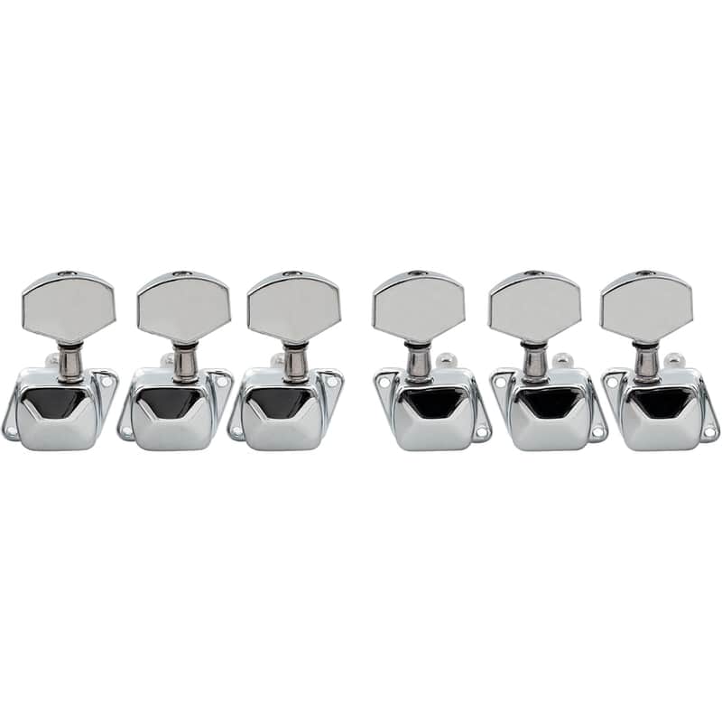 3L+3R Semi-closed Guitar Tuners Guitar String Tuning Pegs Keys Machine Heads Set for Epiphone Les Paul SG Style Electric Guitar or Acoustic Guitar Replacement, Chrome image 1