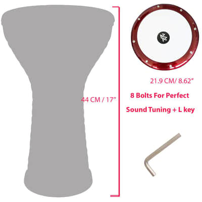 The 17'' Black Wave Zaza Percussion Engraved Egypt Style Darbuka Doumbek image 3