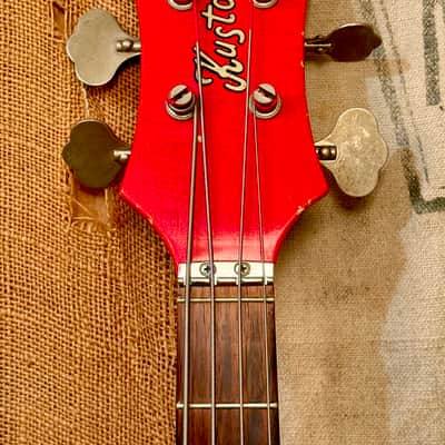 Kustom K-200 Bass Guitar 1968 - Transparent Red image 4
