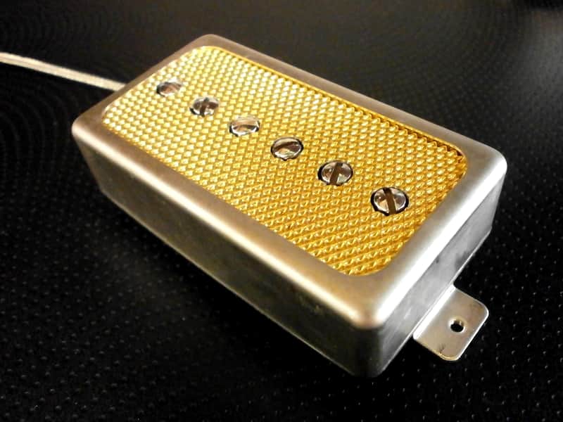 Q pickups Humbucker Sized P90 GOLD FOIL Pickup Raw cover PAF Fits Gibson Greco Tokai Ibanez P90 image 1