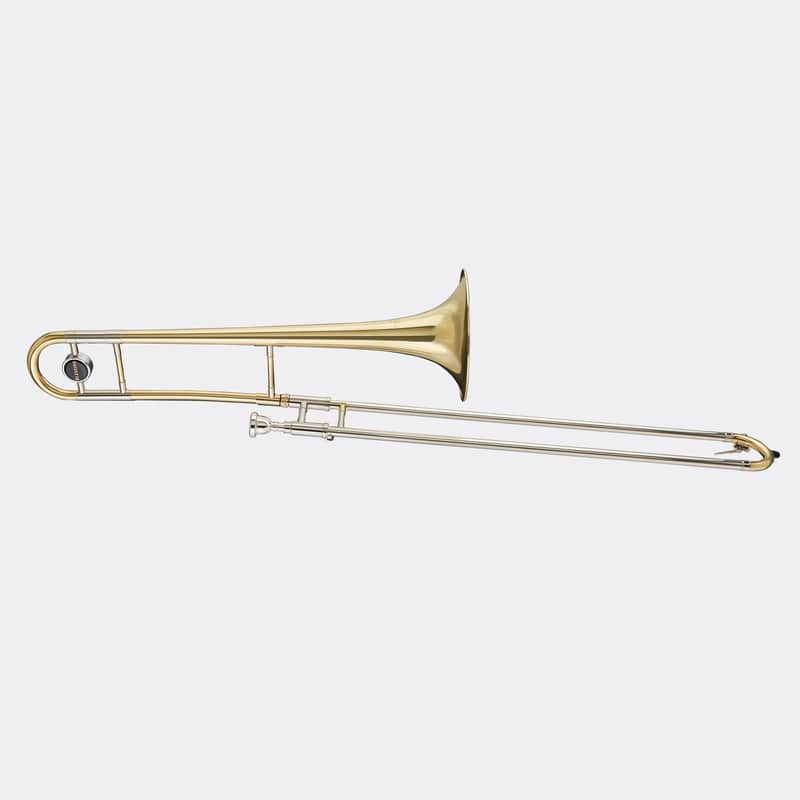 Blessing Bb Trombone .500Bore Clear Yellow Lacquer Outfit with Case Mouth Piece Cleaning Rod Blessing Cleaning Towel image 1