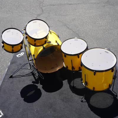 Tama Imperialstar 6pc Shell Pack w/ Snare Drum & Tom Stand - Electric Yellow w/ Black Nickel Hardware image 7