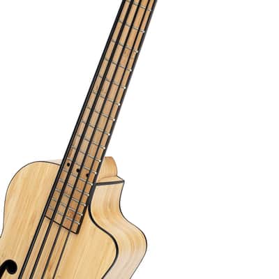 Ortega RUNAB-UB Bamboo Series Solid Bamboo Top & Neck Short Scale 4-String Acoustic-Electric Uke Bass w/Deluxe Gig Bag image 8