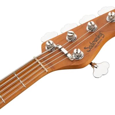 Sadowsky MetroExpress 21-Fret Vintage M/J Bass, Roasted Maple Fingerboard, 5-String - Solid Olympic White High Polish image 7