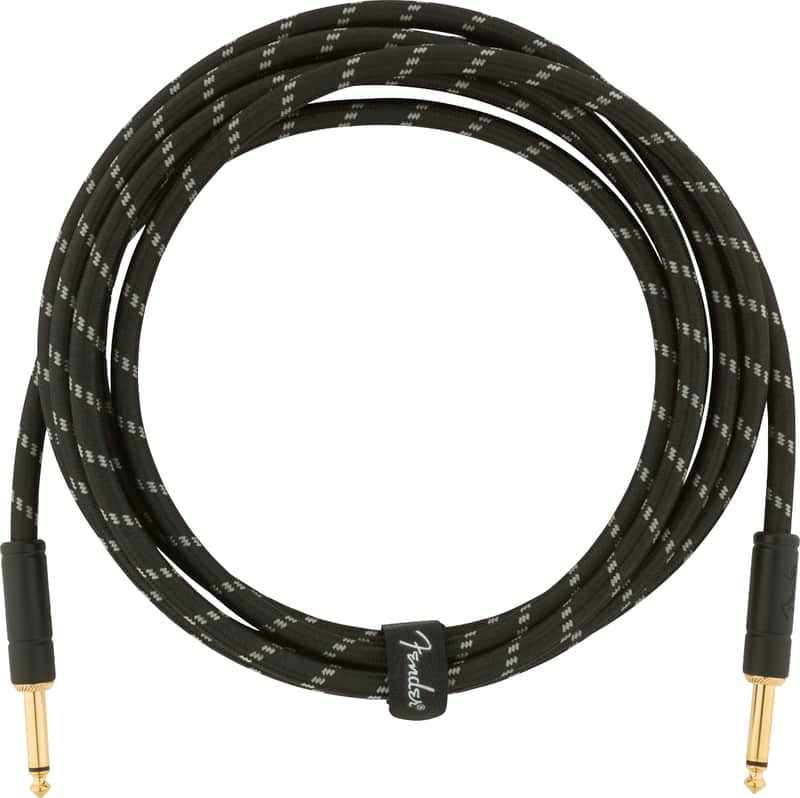 Fender Deluxe Series Instrument Cable, Straight/Straight, Black Tweed - 10 Foot image 1