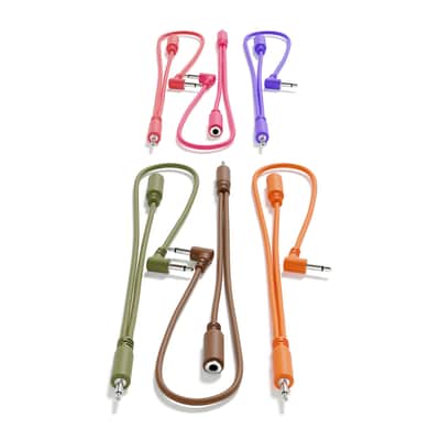 ExcelValley [6B-Pack | 30 cm - 11.81"] Right Angle Hopscotch Mono Splitter Y Patch Cables TS 3.5mm 1/8" Eurorack Synth image 1