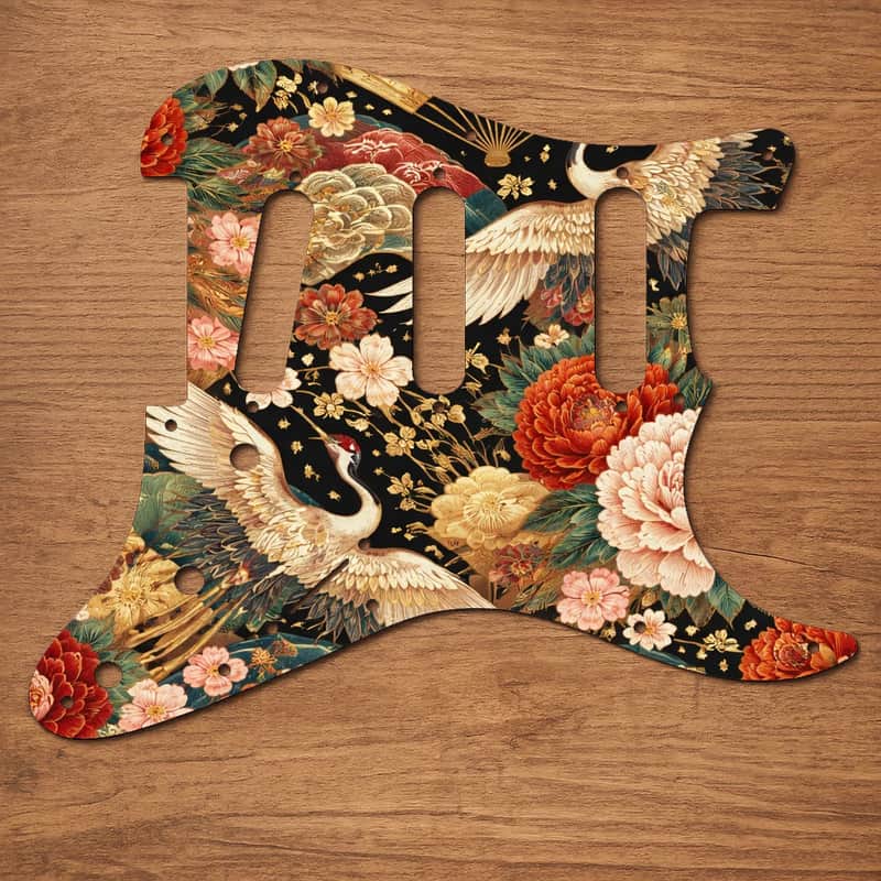 Stratocaster SSS 11 Hole Pickguard USA/Mexico UV Printed Graphics image 1