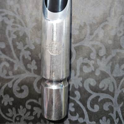 ** VINTAGE ** Selmer Paris Jazz E Tenor Saxophone Mouthpiece, Ligature, Cover 1950s - Silver image 5