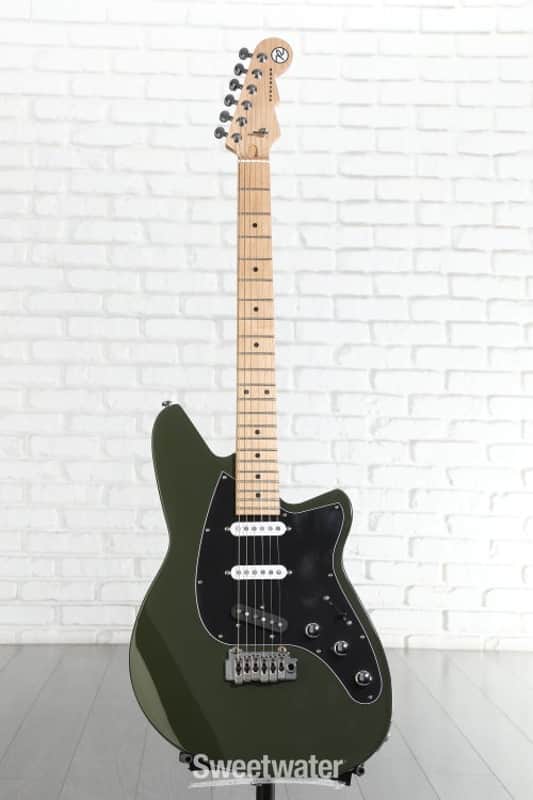 Reverend Six Gun TL Electric Guitar - Army Green with Maple Fingerboard (6GunTLAGd1) image 1