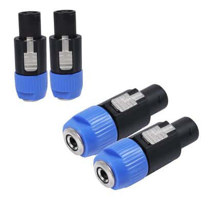 4 PCS Speakon to 1/4 Adapter - Speak-On Male to 1/4" TS Female Jack Plug - NL4FC to 6.35mm Converter Connector with Twist Lock for PA DJ Loudspeaker Amplifier Mixer (4-Pack) image 1