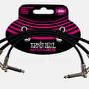 6” Flat Ribbon Patch Cable Multi-Shielded Low Profile Low Noise 3-Pack - Black