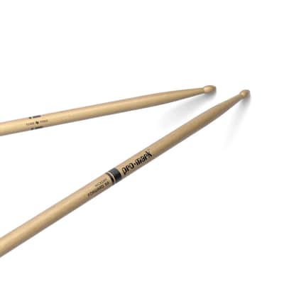 Pair of Promark Forward 5A Hickory Wood Tip Drumsticks - TX5AW (Drum Sticks) image 2