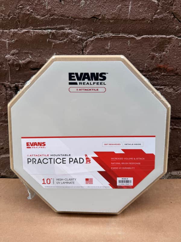 Evans RealFeel Attacktile Mountable Practice Pad 10" UV Laminate RF10G-AT Brand New image 1
