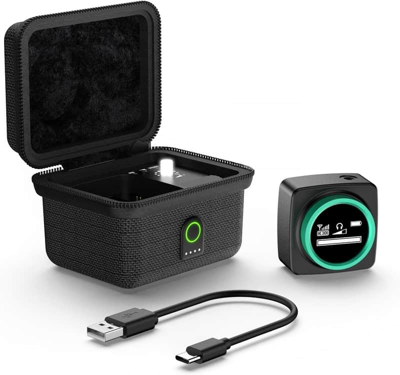 Wireless in Ear Monitor System, 5.8GHz IEM System w/Stereo/Mono Switch, Built-in Cue Mic, LED Receiver & Charging Case Transmitter, 4 Channels, One-to-More for Studio, Bands, Live image 1