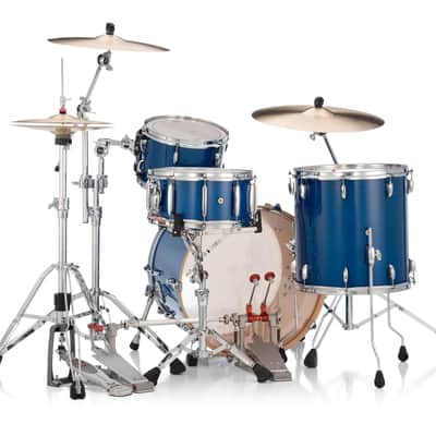 Pearl PMX Professional Series 3-Piece Drum Shell Pack (22x16, 16x16, 12x8) Sheer Blue with Optimount image 4