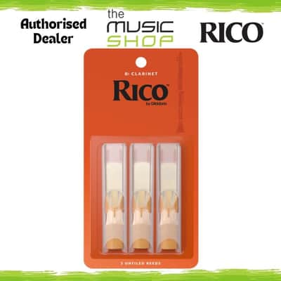 Rico by D'Addario Bb Clarinet Reeds, 2 Strength, 3 Pack - RCA0320 image 1