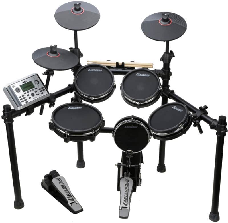 Carlsbro CSD401 Compact Electronic Mesh Drum Kit with 5 drum pads and 3 cymbals image 1