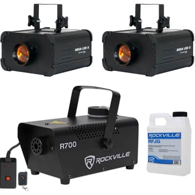 2) American DJ Eliminator Aqua LED 2.0 COB Multicolor Water Effect Lights+Fogger image 1