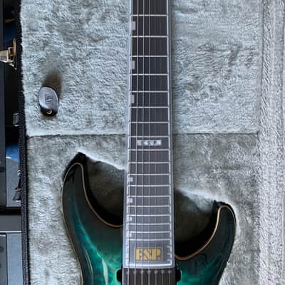 ESP E-II Horizon FR-7 2021 Black Turquoise Burst image 3