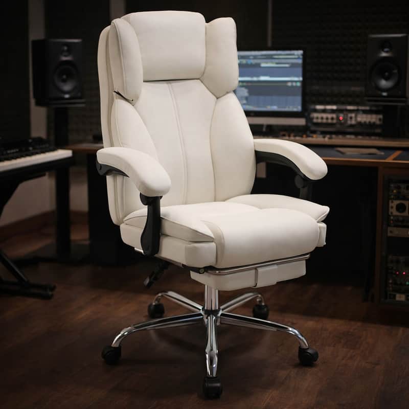 Big & Tall Music Production Studio Chair with Footrest – Ergonomic Producer Chair for Long Sessions (500 lb Rated) image 1