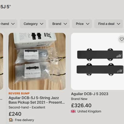 Aguilar DCB-5J 5-String Jazz Bass Pickup Set 2021 - Present - Black image 2