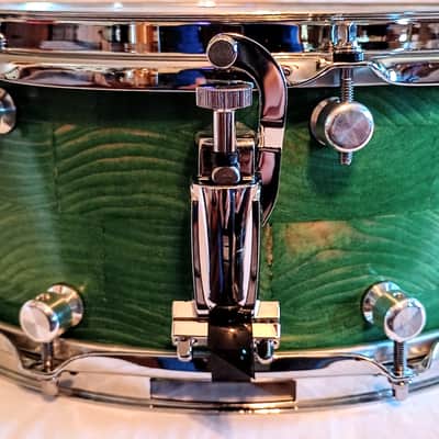 MARTIAL PERCUSSION-CUSTOM STAVE SNARE DRUM w/ IDSS - PONDEROSA GREEN -FREE SHIP TO C-USA! image 8