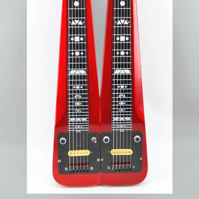 Supro Doubleneck Lap Steel 1953-54 - Red Metallic Sparkle image 9