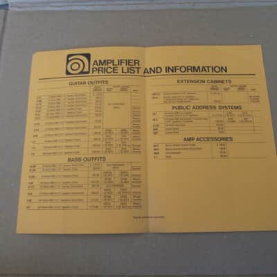 Vintage May 1978 Ampeg Amplifier Price List! Rare, Original Case Candy, Paperwork! image 2