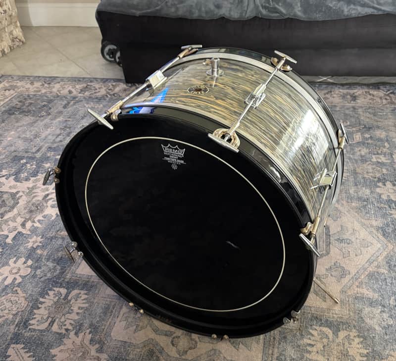 1966 KENT 22" Blue Oyster Pearl Bass Drum w/Gretsch Keys! image 1