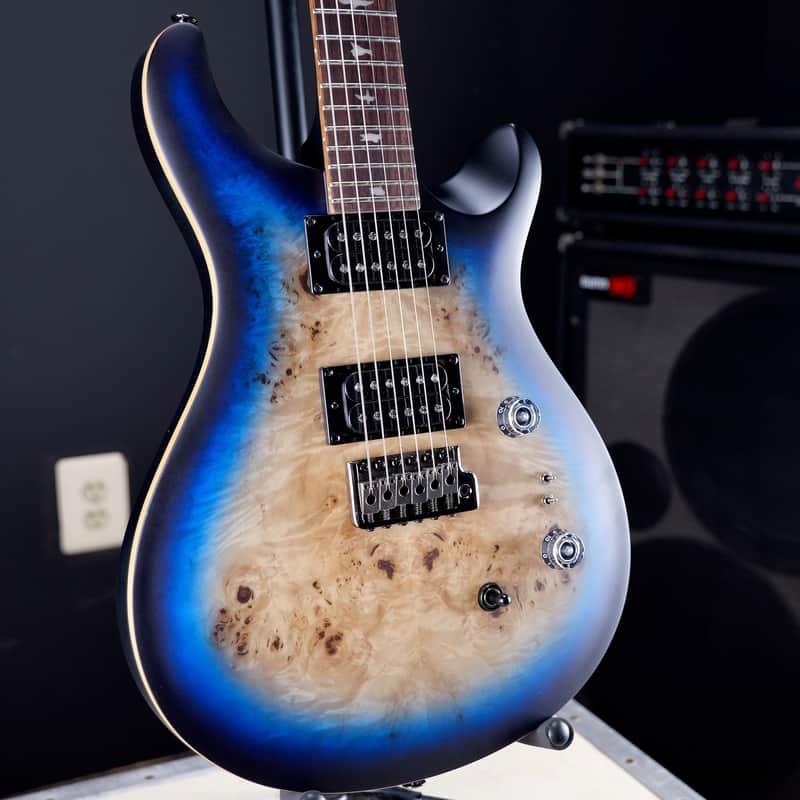 PRS SE "Exotic" Custom 24-08 Poplar Burl Limited Edition Lake Blue Midnight Burst image 1