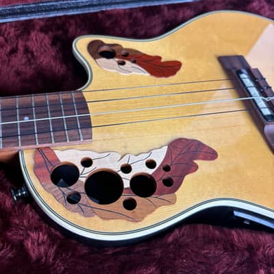 Ovation Tenor Electric / Acoustic Cutaway Ukulele UAE-148 Natural Spruce W/ Premium Hard Case image 16